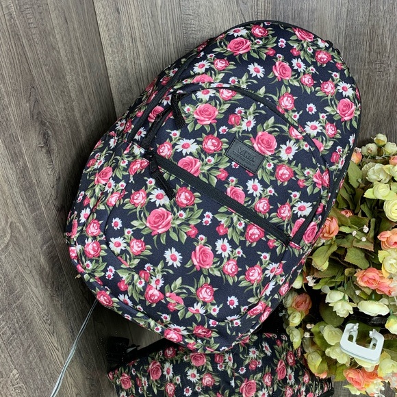 vans black flower bag